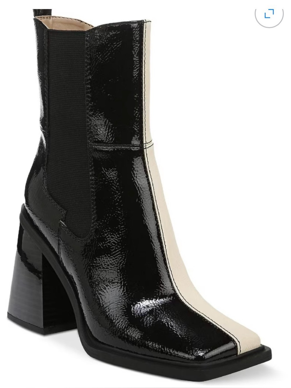 Circus by Sam Edelman Lauren Black & Cream Ankle Boot, ALOHAS Dupe, Size 8